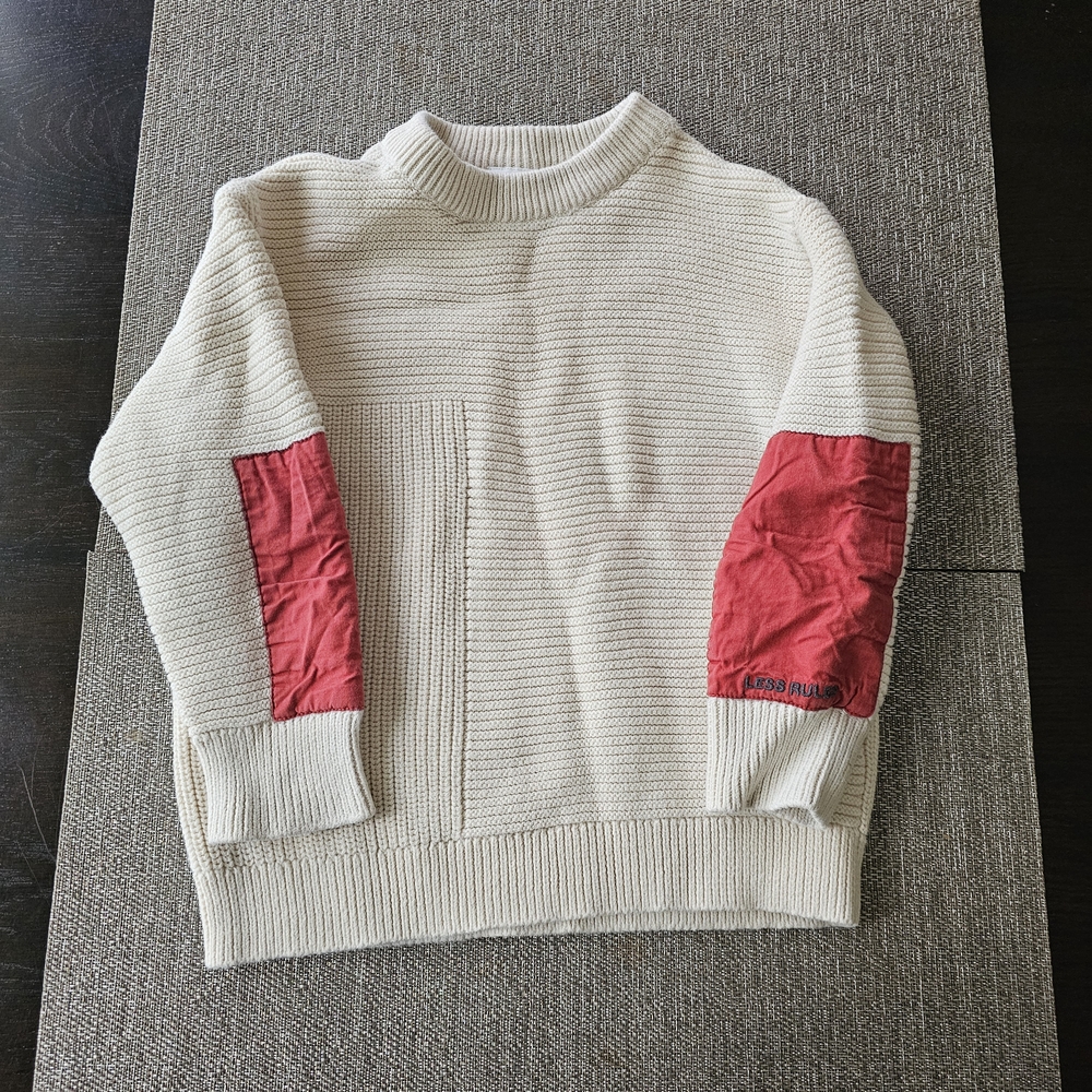 Zara Kid's Cream Sweater with Red Patches